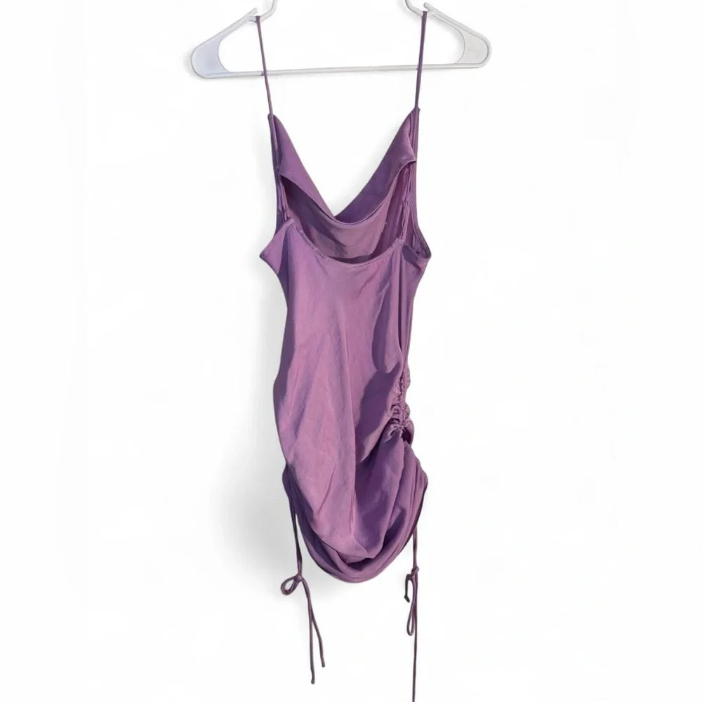 Free People Lilac Ruched Slip Midi Dress